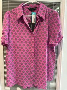 Montgomery Post Pink Printed Button-Down Shirt